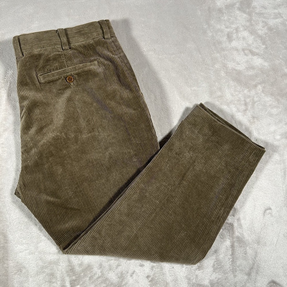 Brooks Brothers Milano Corduroy Pants Mens 38x28 Brown Beige Cotton Preppy